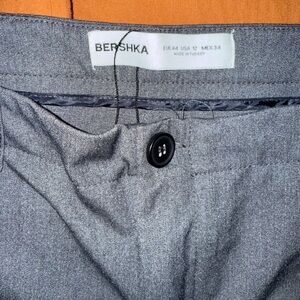 Bershka Charcoal Buttoned Pants